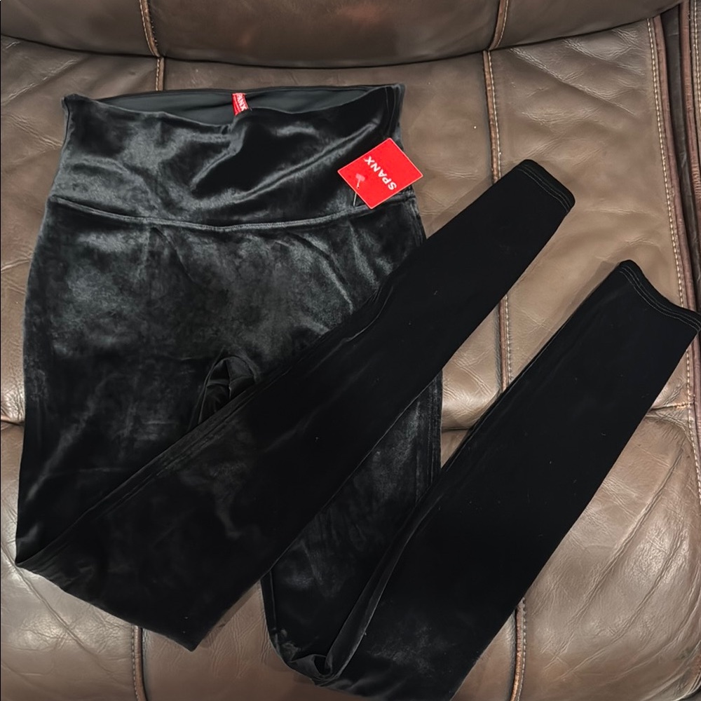 Spanx Black Velvet Leggings